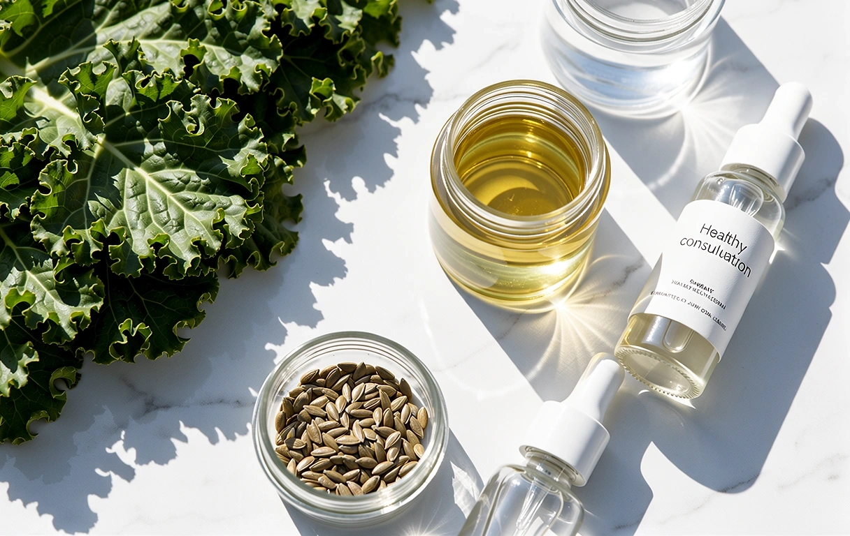 Clinical botanical textures representing VitalBeratung nutrition science